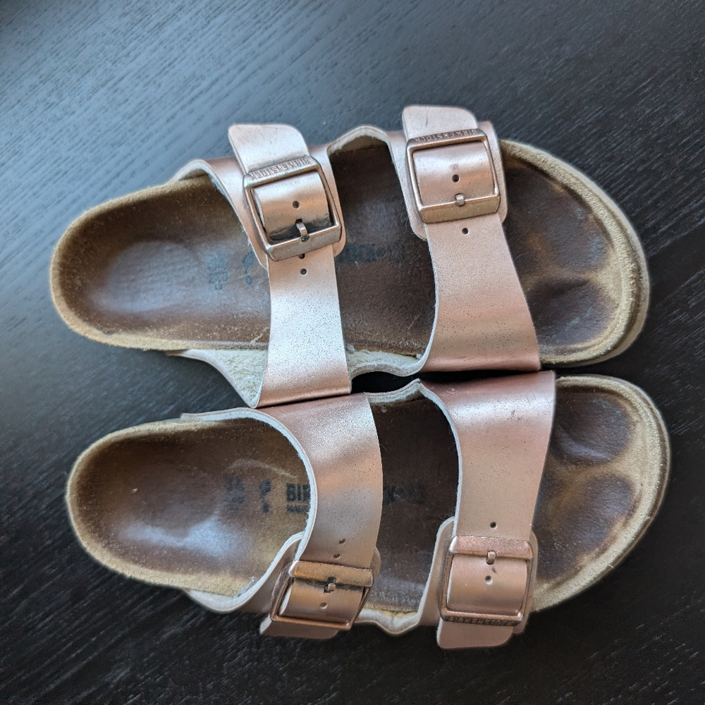 Birkenstock Shiny Pink Arizona Sandals